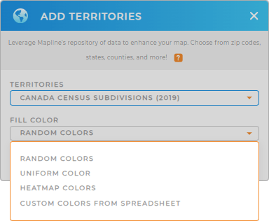 Color Styles for Canada Census Subdivisions
