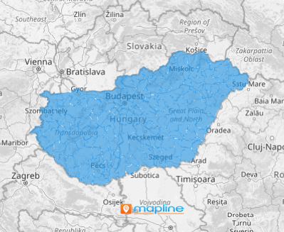 Map of Hungary districts