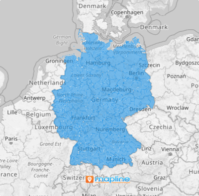 Map of Germany Districts