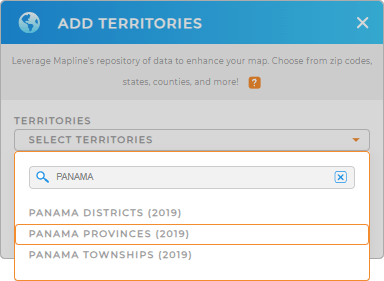 Add Panama Provinces to your map in Mapline