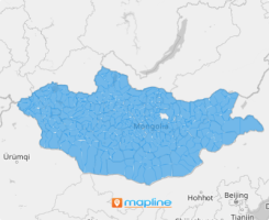 Map of Mongolia districts