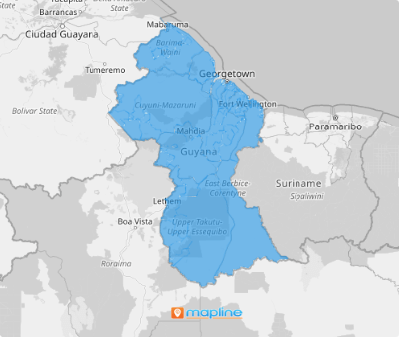 Map of Guyana Neighborhood Councils