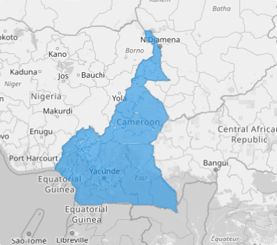 Map of Cameroon Departments