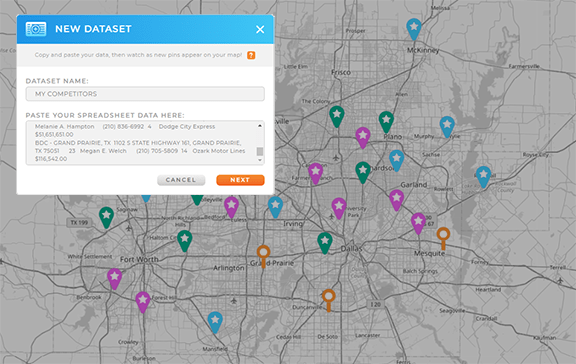 Instantly create a map of your competitors in Mapline