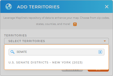 Add New York Senate Districts to your map in Mapline