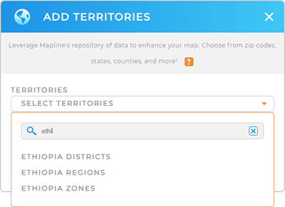 Add Ethiopia Regions to your map in Mapline