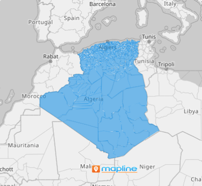 Map of Algeria districts