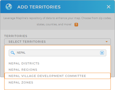 Add Nepal villages to your map in Mapline