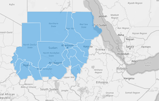 Map of Sudan states