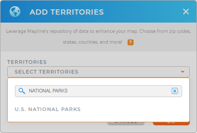 Add U.S. National Parks to your map in Mapline