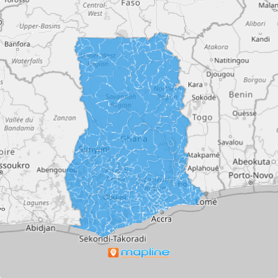 Map of Ghana districts
