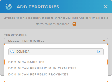 Add Dominica Parishes to your map in Mapline