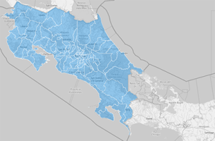 Map of Costa Rica Cantons