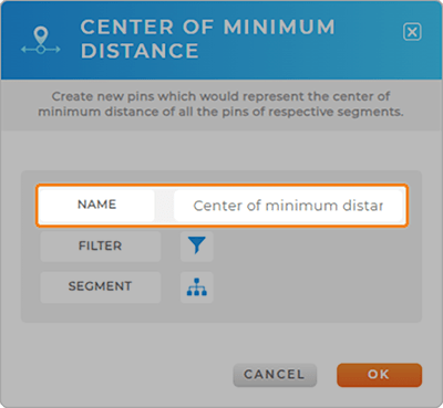 Center of minimum distance: name your new pin layer