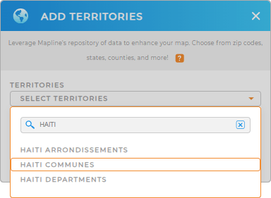 Add Haiti Communes to your map in Mapline