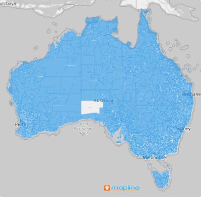 Map of Australia localities