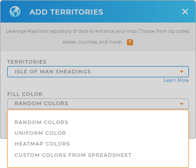 Color-code your Isle of Man Sheadings territory map in seconds