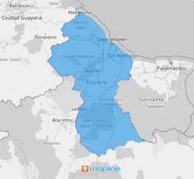 Map of Guyana Regions