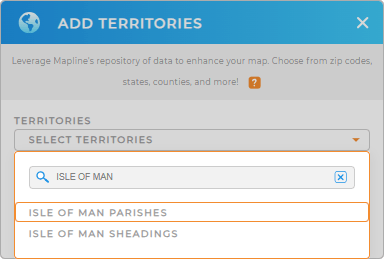 Add Isle of Man Parishes to your map in Mapline