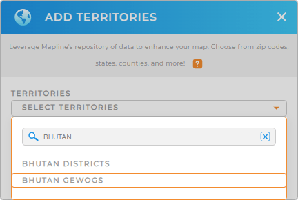 Add Bhutan gewogs to your map in Mapline