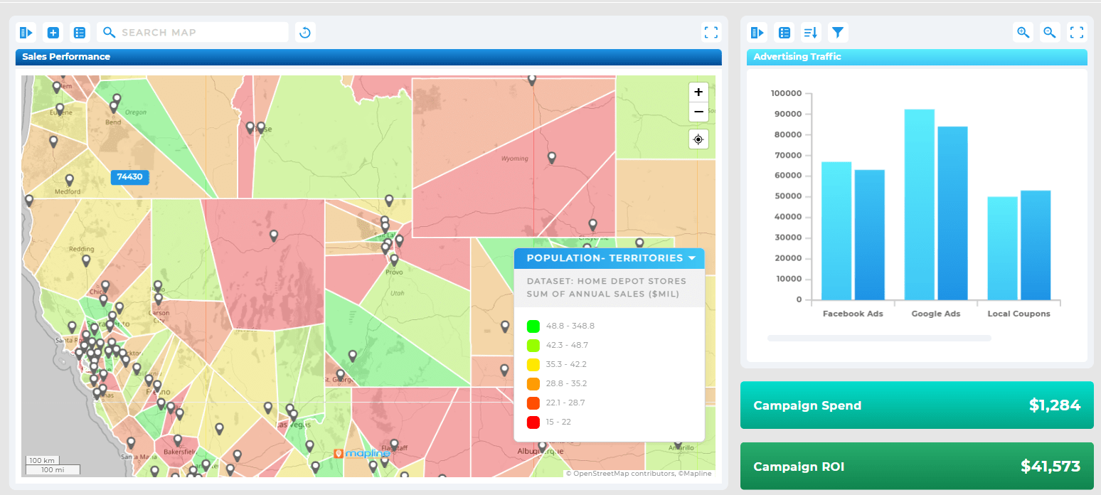 analyze sales by geography with a zip code heat map