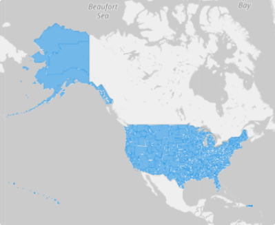 Map of FCC Basic Trading Areas