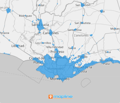 Map of Uruguay Cities