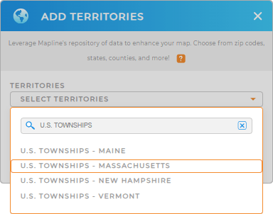 Add U.S. Townships to your map in Mapline