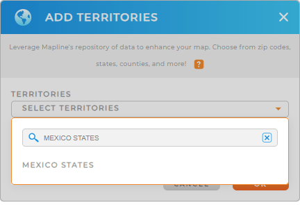 Add Mexico states to your map in Mapline