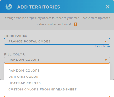 Color-code your France postal codes map in seconds