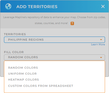 Color-code your Philippine Regions territory map in seconds