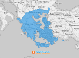 Map of Greece Decentralized Administrations