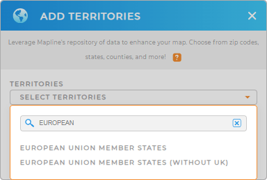 Add European Union Members to your map in Mapline