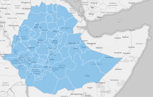 Map of Ethiopia Zones