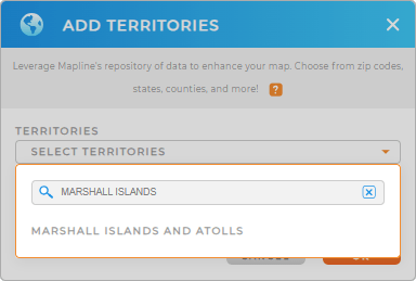 Add Marshall Islands and Atolls to your map in Mapline