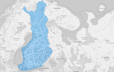 Map of Finland Sub-regions