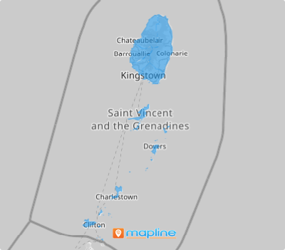 Map of Saint Vincent and Grenadines Parishes