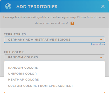 Color-code your Germany Regions territory map in seconds