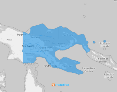 Map of Papua New Guinea Regions