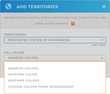 Color-code your Federated States of Micronesia territory map in seconds