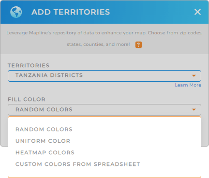 Color-code your Tanzania Zones territory map in seconds