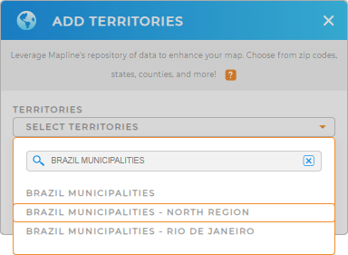 Add Brazil Municipalities North Region to your map in Mapline