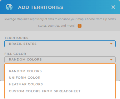 Color-code your Brazil States territory map in seconds