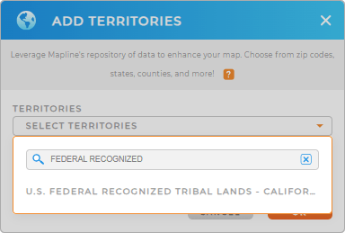 Add Federally Recognized Tribal Lands to your map in Mapline