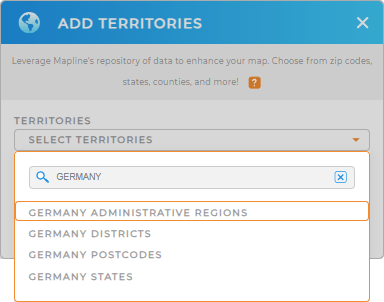 Add Germany Regions to your map in Mapline