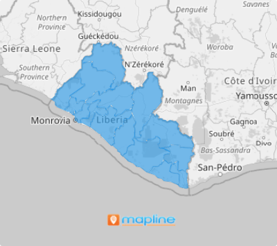 Map of Liberia counties 
