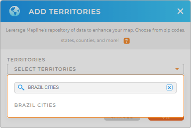 Add Brazil Cities to your map in Mapline