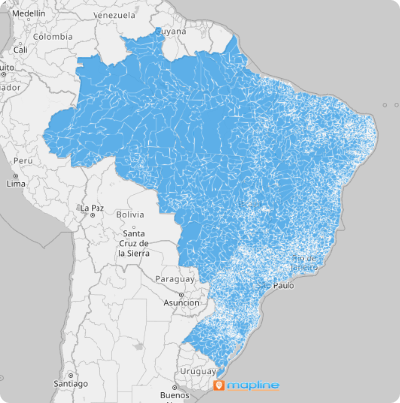 Map of Brazil Municipalities