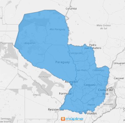 Map of Paraguay regions