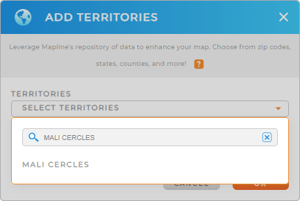 Add Mali cercles to your map in Mapline